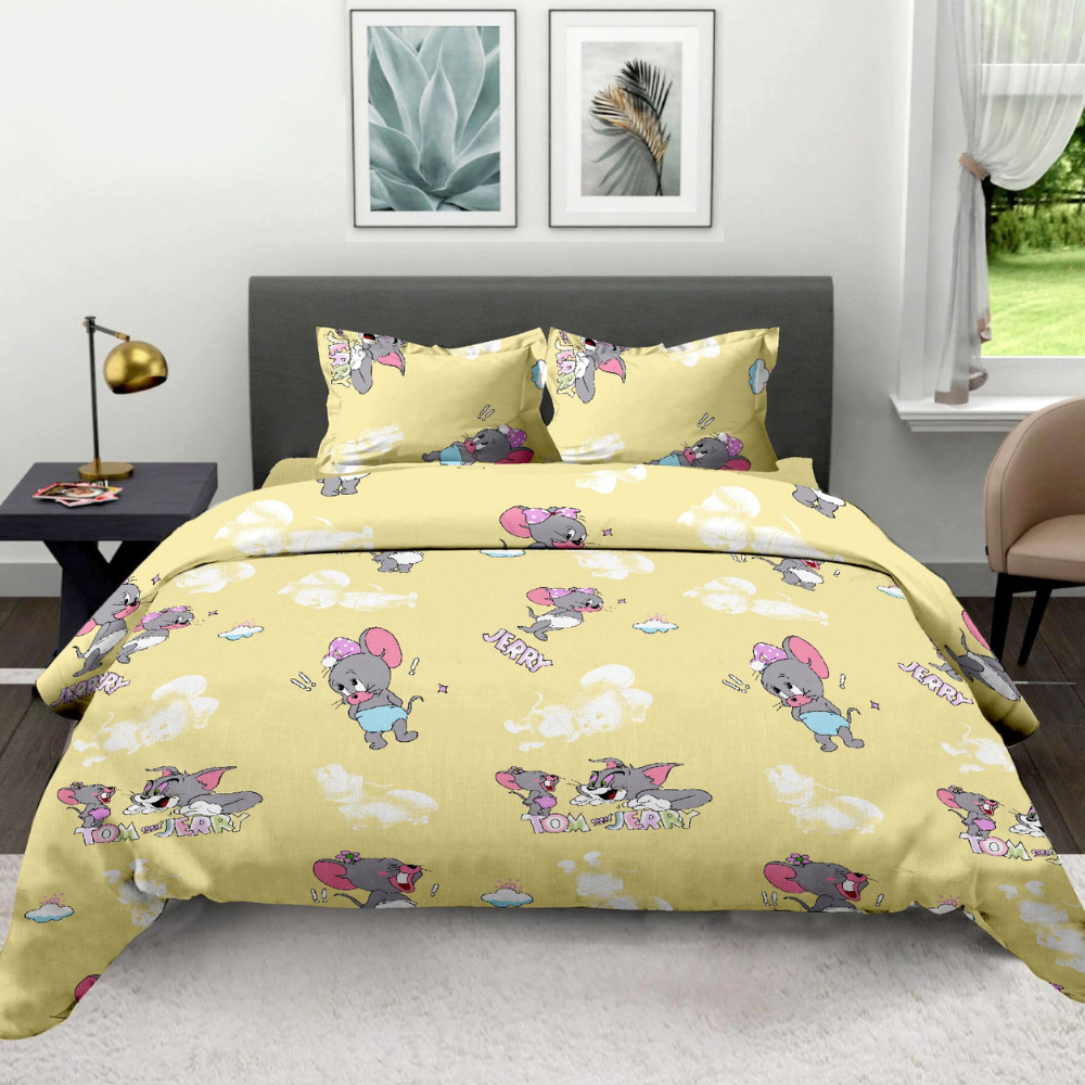 300 TC kids double bed sheets